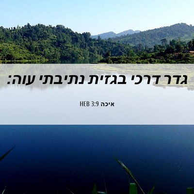 Picture 06 - איכה 3:9 HEB - גדר דרכי בגזית נתיבתי - Bible Verse Picture