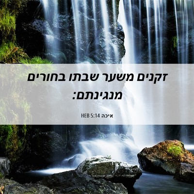 Picture 06 - איכה 5:14 HEB - זקנים משער שבתו בחורים - Bible Verse Picture