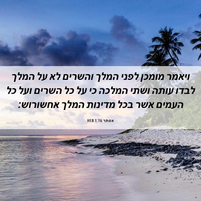 Picture 06 - אסתר 1:16 HEB - ויאמר מומכן לפני המלך - Bible Verse Picture
