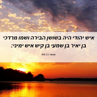 Picture 06 - אסתר 2:5 HEB - איש יהודי היה בשושן הבירה - Bible Verse Picture