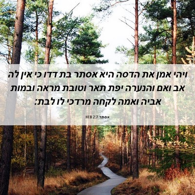 Picture 06 - אסתר 2:7 HEB - ויהי אמן את הדסה היא אסתר - Bible Verse Picture