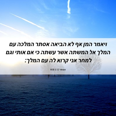 Picture 06 - אסתר 5:12 HEB - ויאמר המן אף לא הביאה אסתר - Bible Verse Picture