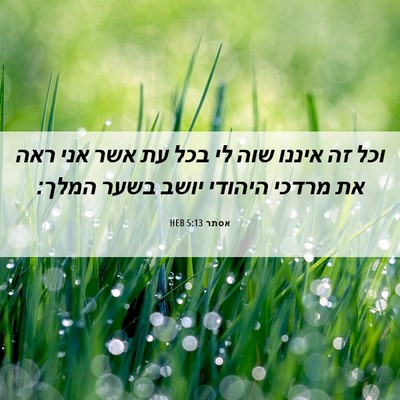Picture 06 - אסתר 5:13 HEB - וכל זה איננו שוה לי בכל עת - Bible Verse Picture