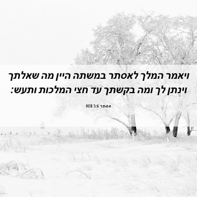 Picture 06 - אסתר 5:6 HEB - ויאמר המלך לאסתר במשתה - Bible Verse Picture