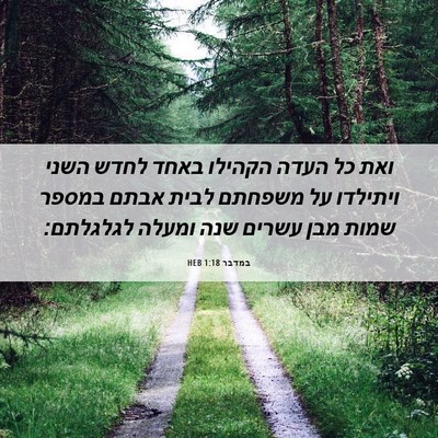 Picture 06 - במדבר 1:18 HEB - ואת כל העדה הקהילו באחד - Bible Verse Picture