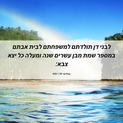 Picture 06 - במדבר 1:38 HEB - לבני דן תולדתם למשפחתם - Bible Verse Picture