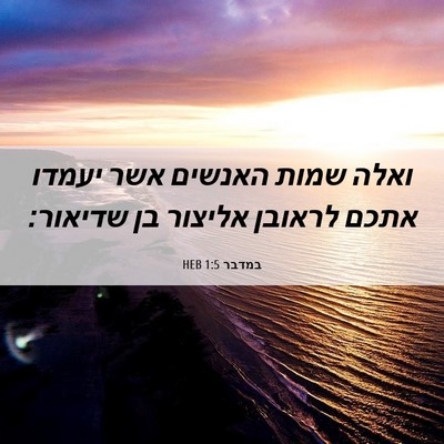 Picture 06 - במדבר 1:5 HEB - ואלה שמות האנשים אשר יעמדו - Bible Verse Picture