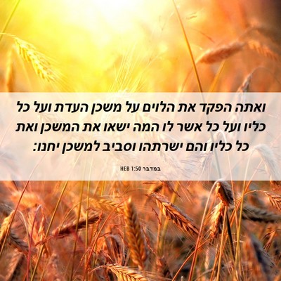 Picture 06 - במדבר 1:50 HEB - ואתה הפקד את הלוים על משכן - Bible Verse Picture