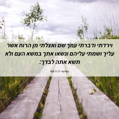 Picture 06 - במדבר 11:17 HEB - וירדתי ודברתי עמך שם - Bible Verse Picture