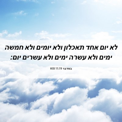Picture 06 - במדבר 11:19 HEB - לא יום אחד תאכלון ולא יומים - Bible Verse Picture