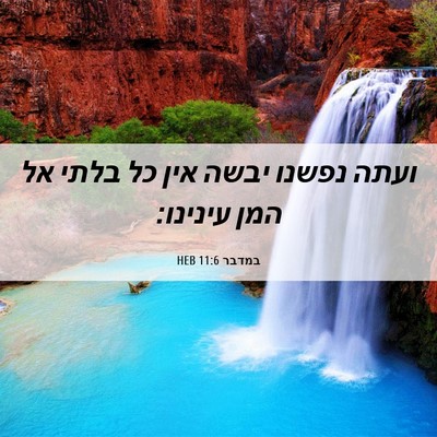 Picture 06 - במדבר 11:6 HEB - ועתה נפשנו יבשה אין כל בלתי - Bible Verse Picture