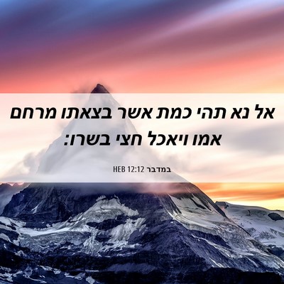 Picture 06 - במדבר 12:12 HEB - אל נא תהי כמת אשר בצאתו - Bible Verse Picture