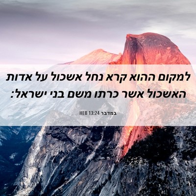 Picture 06 - במדבר 13:24 HEB - למקום ההוא קרא נחל אשכול על - Bible Verse Picture