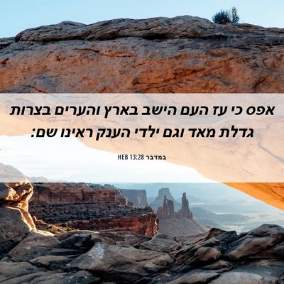 Picture 06 - במדבר 13:28 HEB - אפס כי עז העם הישב בארץ - Bible Verse Picture