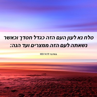 Picture 06 - במדבר 14:19 HEB - סלח נא לעון העם הזה כגדל - Bible Verse Picture