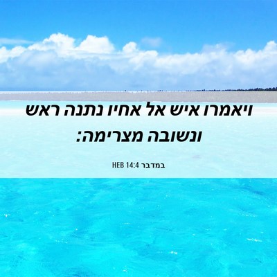 Picture 06 - במדבר 14:4 HEB - ויאמרו איש אל אחיו נתנה ראש - Bible Verse Picture