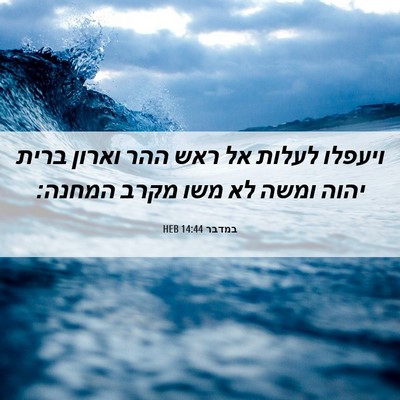 Picture 06 - במדבר 14:44 HEB - ויעפלו לעלות אל ראש ההר - Bible Verse Picture