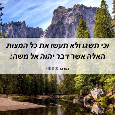 Picture 06 - במדבר 15:22 HEB - וכי תשגו ולא תעשו את כל - Bible Verse Picture