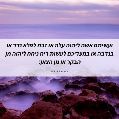 Picture 06 - במדבר 15:3 HEB - ועשיתם אשה ליהוה עלה או זבח - Bible Verse Picture