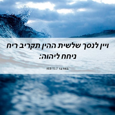 Picture 06 - במדבר 15:7 HEB - ויין לנסך שלשית ההין תקריב - Bible Verse Picture