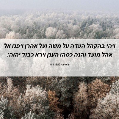 Picture 06 - במדבר 16:42 HEB - ויהי בהקהל העדה על משה ועל - Bible Verse Picture