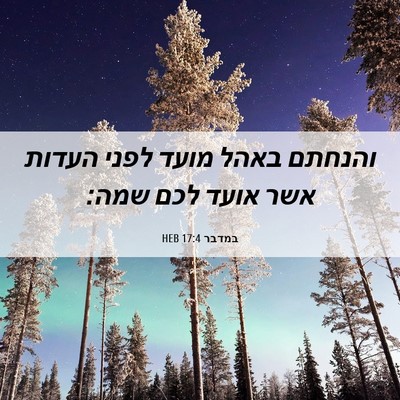 Picture 06 - במדבר 17:4 HEB - והנחתם באהל מועד לפני - Bible Verse Picture