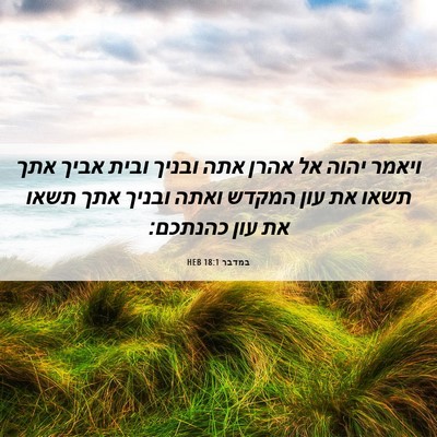 Picture 06 - במדבר 18:1 HEB - ויאמר יהוה אל אהרן אתה - Bible Verse Picture