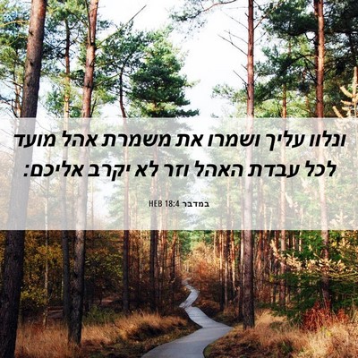Picture 06 - במדבר 18:4 HEB - ונלוו עליך ושמרו את משמרת - Bible Verse Picture