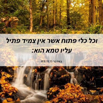 Picture 06 - במדבר 19:15 HEB - וכל כלי פתוח אשר אין צמיד - Bible Verse Picture