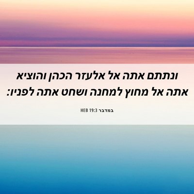 Picture 06 - במדבר 19:3 HEB - ונתתם אתה אל אלעזר הכהן - Bible Verse Picture