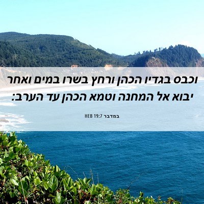Picture 06 - במדבר 19:7 HEB - וכבס בגדיו הכהן ורחץ בשרו - Bible Verse Picture