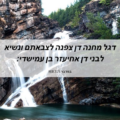 Picture 06 - במדבר 2:25 HEB - דגל מחנה דן צפנה לצבאתם - Bible Verse Picture