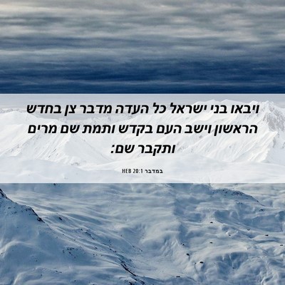 Picture 06 - במדבר 20:1 HEB - ויבאו בני ישראל כל העדה - Bible Verse Picture