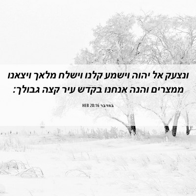 Picture 06 - במדבר 20:16 HEB - ונצעק אל יהוה וישמע קלנו - Bible Verse Picture