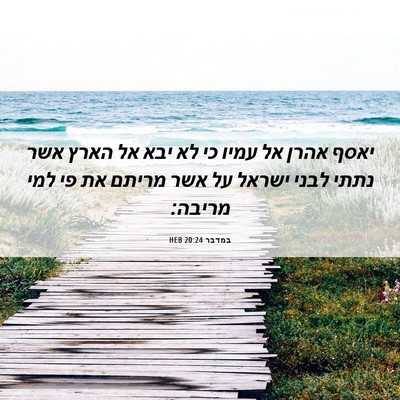 Picture 06 - במדבר 20:24 HEB - יאסף אהרן אל עמיו כי לא יבא - Bible Verse Picture