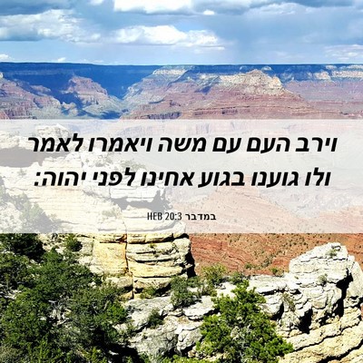 Picture 06 - במדבר 20:3 HEB - וירב העם עם משה ויאמרו לאמר - Bible Verse Picture