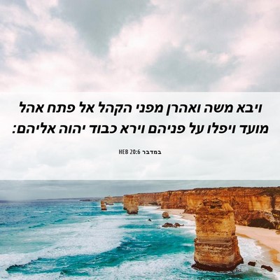 Picture 06 - במדבר 20:6 HEB - ויבא משה ואהרן מפני הקהל אל - Bible Verse Picture