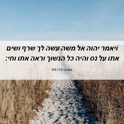 Picture 06 - במדבר 21:8 HEB - ויאמר יהוה אל משה עשה לך - Bible Verse Picture
