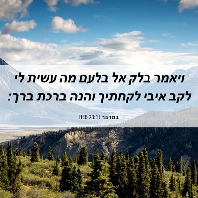 Picture 06 - במדבר 23:11 HEB - ויאמר בלק אל בלעם מה עשית - Bible Verse Picture