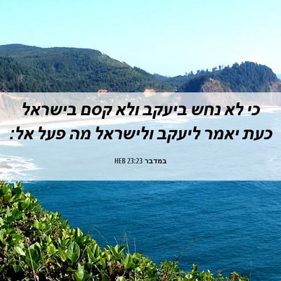 Picture 06 - במדבר 23:23 HEB - כי לא נחש ביעקב ולא קסם - Bible Verse Picture