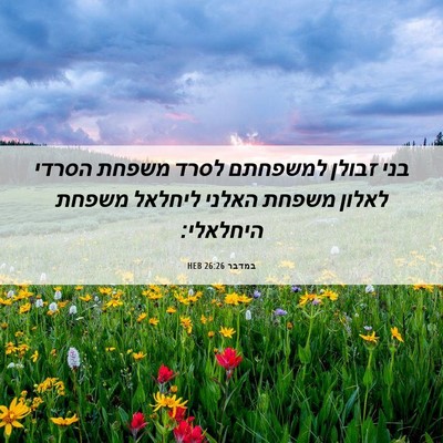 Picture 06 - במדבר 26:26 HEB - בני זבולן למשפחתם לסרד - Bible Verse Picture