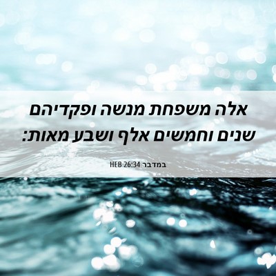 Picture 06 - במדבר 26:34 HEB - אלה משפחת מנשה ופקדיהם - Bible Verse Picture