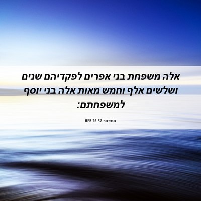 Picture 06 - במדבר 26:37 HEB - אלה משפחת בני אפרים - Bible Verse Picture