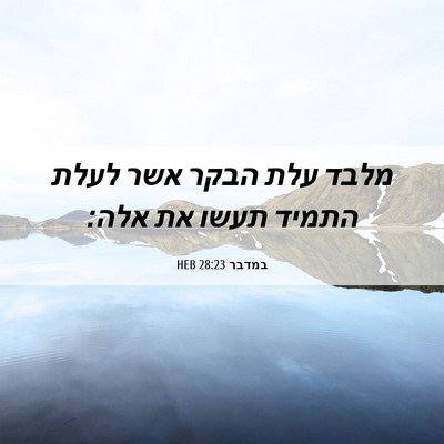 Picture 06 - במדבר 28:23 HEB - מלבד עלת הבקר אשר לעלת - Bible Verse Picture