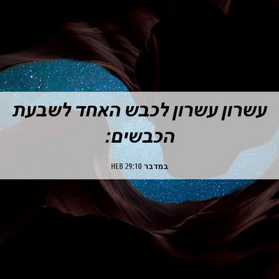 Picture 06 - במדבר 29:10 HEB - עשרון עשרון לכבש האחד - Bible Verse Picture