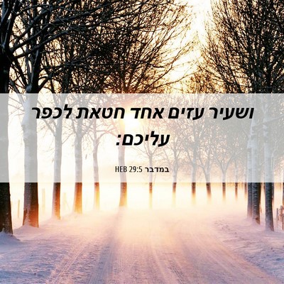 Picture 06 - במדבר 29:5 HEB - ושעיר עזים אחד חטאת לכפר - Bible Verse Picture