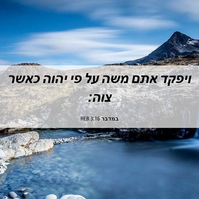 Picture 06 - במדבר 3:16 HEB - ויפקד אתם משה על פי יהוה - Bible Verse Picture