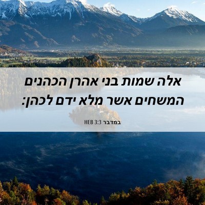 Picture 06 - במדבר 3:3 HEB - אלה שמות בני אהרן הכהנים - Bible Verse Picture