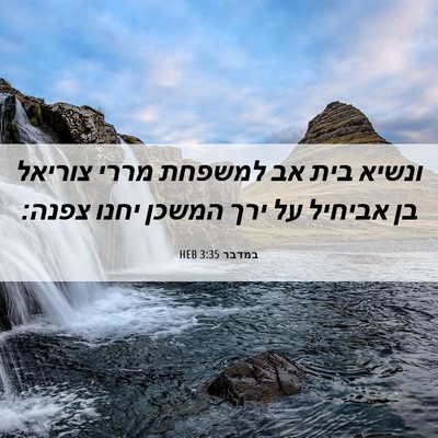 Picture 06 - במדבר 3:35 HEB - ונשיא בית אב למשפחת מררי - Bible Verse Picture