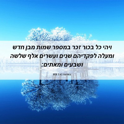 Picture 06 - במדבר 3:43 HEB - ויהי כל בכור זכר במספר שמות - Bible Verse Picture